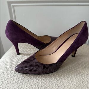 Cole Haan Women’s Suede & Snakeskin Purple  Women's Heels Size 8B